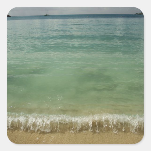 Pegatina Cuadrada Caribe, Islas Vírgenes Estadounidenses, St.Thomas, (Anverso)