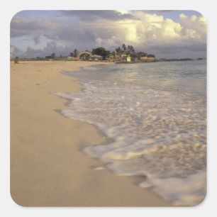Pegatina Cuadrada Caribe, San Martín (San Maarten). Bahía de Maho