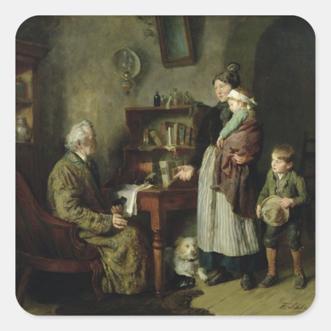 Pegatina Cuadrada Caridad 2 (Anverso)