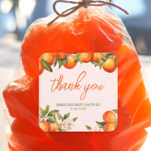 Pegatina Cuadrada Cariño Personalizado Gracias