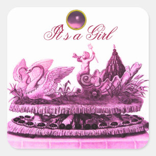 PEGATINA CUADRADA CARIOTA PINQUILA DE SWANS/CUPCAKES CHICA BABY SHOW