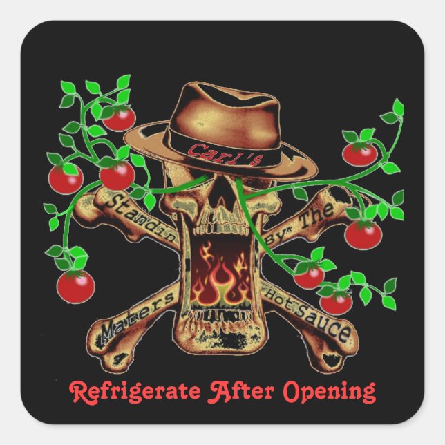 Pegatina Cuadrada Carl se muestra a favor de los asuntos (Anverso)