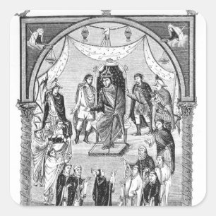 Pegatina Cuadrada Carlos el calvo, rey de Francia