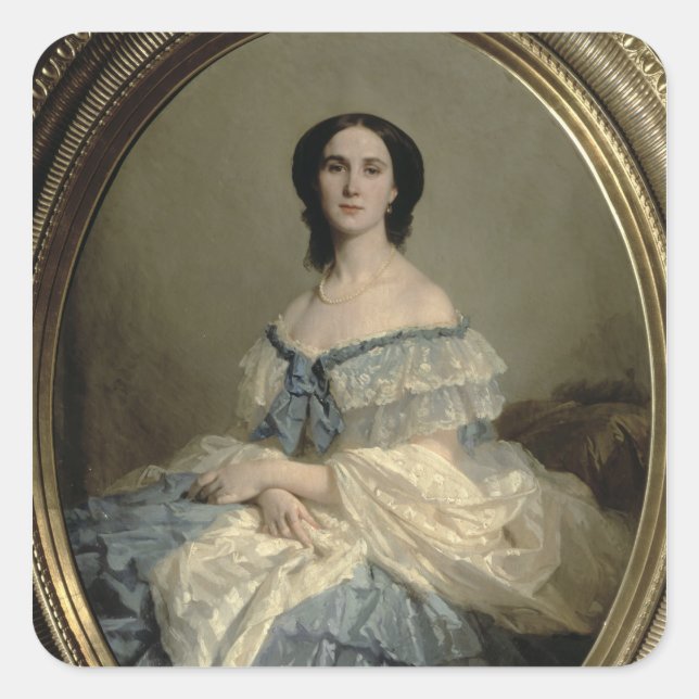 Pegatina Cuadrada Carlota de México (Anverso)