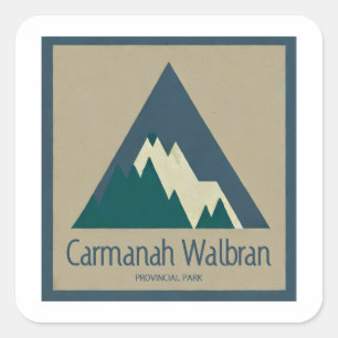 Pegatina Cuadrada Carmanah Walbran Parque Provincial Rústico