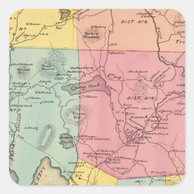 Pegatina Cuadrada Carmel, ciudad (Anverso)