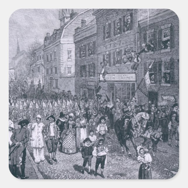 Pegatina Cuadrada Carnaval de Filadelfia (Anverso)
