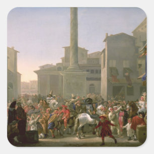 Pegatina Cuadrada Carnaval de Roma, 1650-51