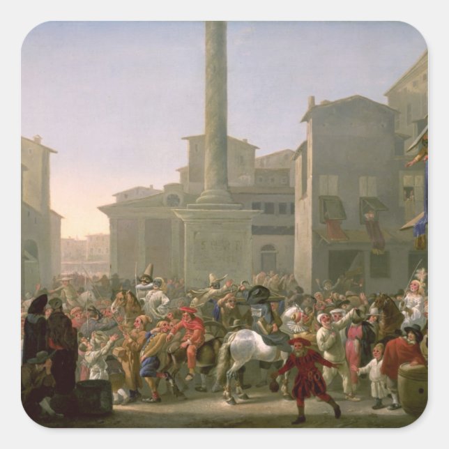 Pegatina Cuadrada Carnaval de Roma, 1650-51 (Anverso)