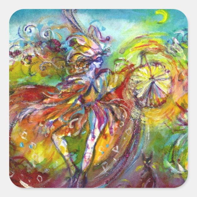 Pegatina Cuadrada CARNAVAL ITALIANO / Danza, música, teatro (Anverso)