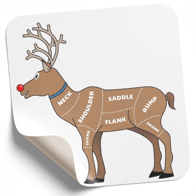 Pegatina Cuadrada Carne de reno para Navidades (Subido por el creador)