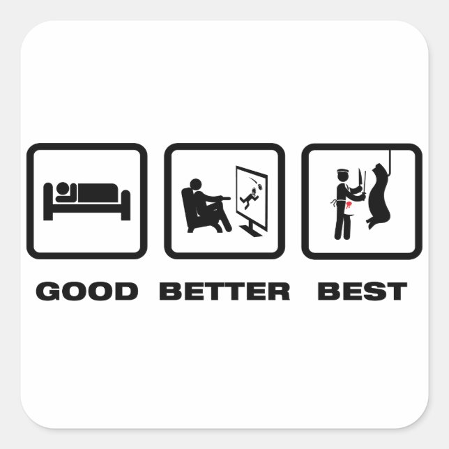 Pegatina Cuadrada Carnicero (Anverso)