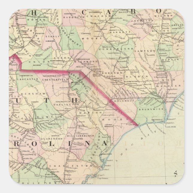 Pegatina Cuadrada Carolina 2 (Anverso)