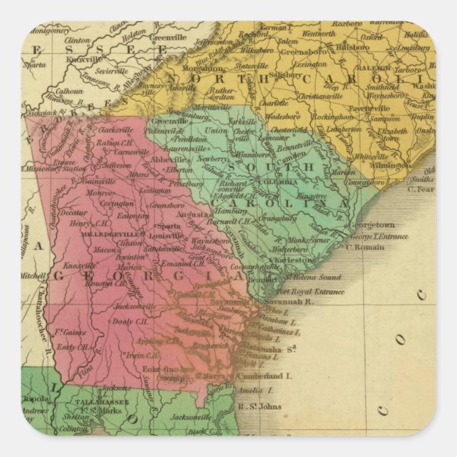 Pegatina Cuadrada Carolina 3 (Anverso)