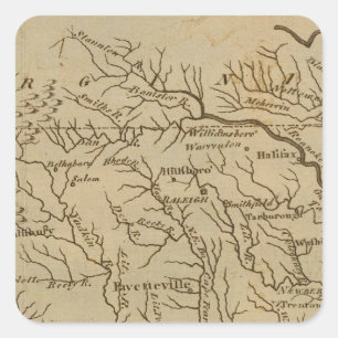 Pegatina Cuadrada Carolina del Norte