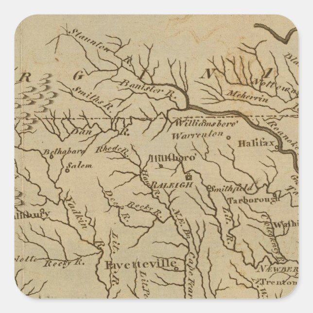 Pegatina Cuadrada Carolina del Norte (Anverso)
