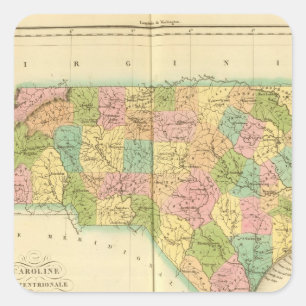 Pegatina Cuadrada Carolina del Norte EE.UU.