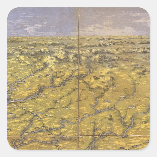 Pegatina Cuadrada Carolina del Norte y del Sur 2 (Anverso)