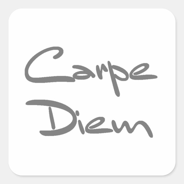 Pegatina Cuadrada CARPE DIEM Moderno Guay Textos (Anverso)