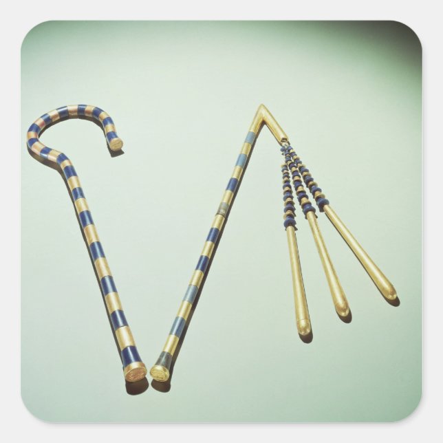 Pegatina Cuadrada Carrera y caracol, desde la tumba de Tutankhamun (Anverso)