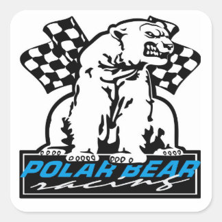 Pegatina Cuadrada Carreras del oso polar