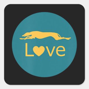 Pegatina Cuadrada Carreras retirada Greyhound Love