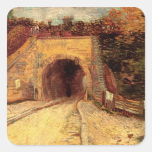 Pegatina Cuadrada Carretera con viaducto subterráneo por Vincent van