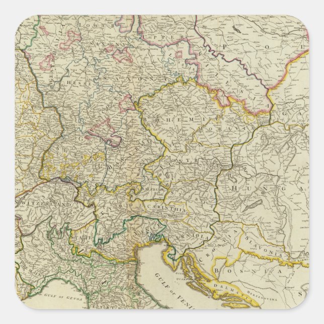 Pegatina Cuadrada Carreteras Alemania, Hungría (Anverso)