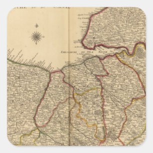 Pegatina Cuadrada Carreteras romanas y bosques