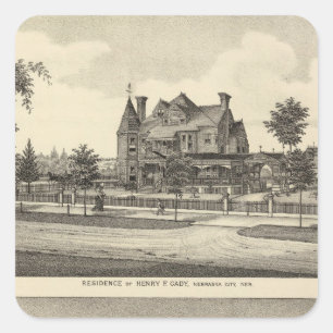 Pegatina Cuadrada Carrito y Kilpatrick, Nebraska