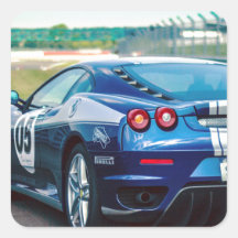 Carro de carreras azules