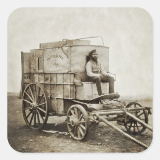 Pegatina Cuadrada Carro de fotografía de Roger Fenton Realismo Fotog