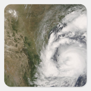 Pegatina Cuadrada Carro tropical de la tormenta