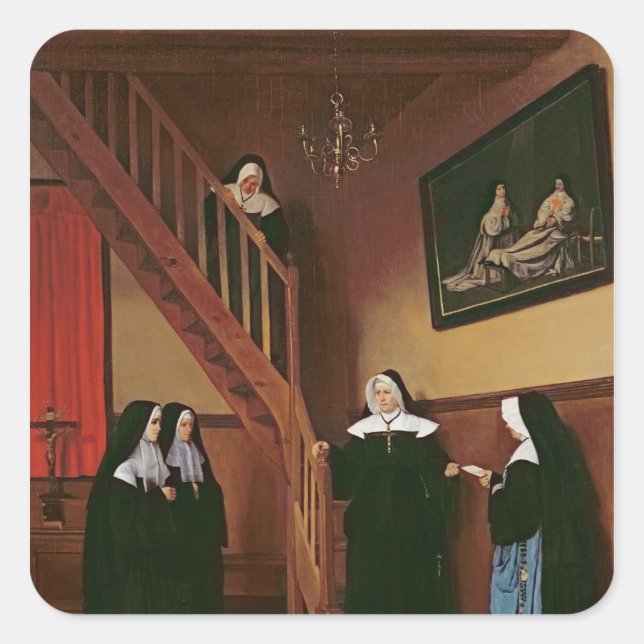 Pegatina Cuadrada Carta de recomendación, 1859 (Anverso)