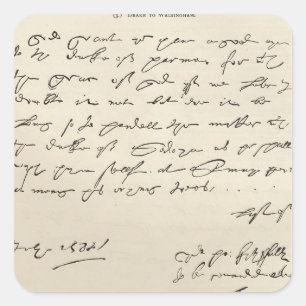 Pegatina Cuadrada Carta de Sir Francis Drake