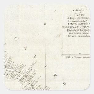 Pegatina Cuadrada Carta incolora de California