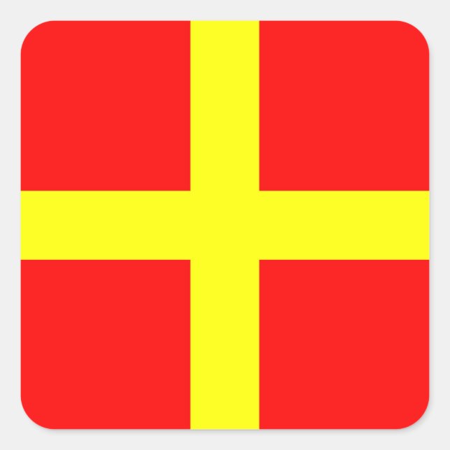 Pegatina Cuadrada Carta marítima internacional de bandera marítima n (Anverso)