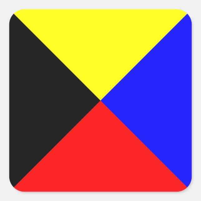 Pegatina Cuadrada Carta marítima internacional de bandera marítima n (Anverso)