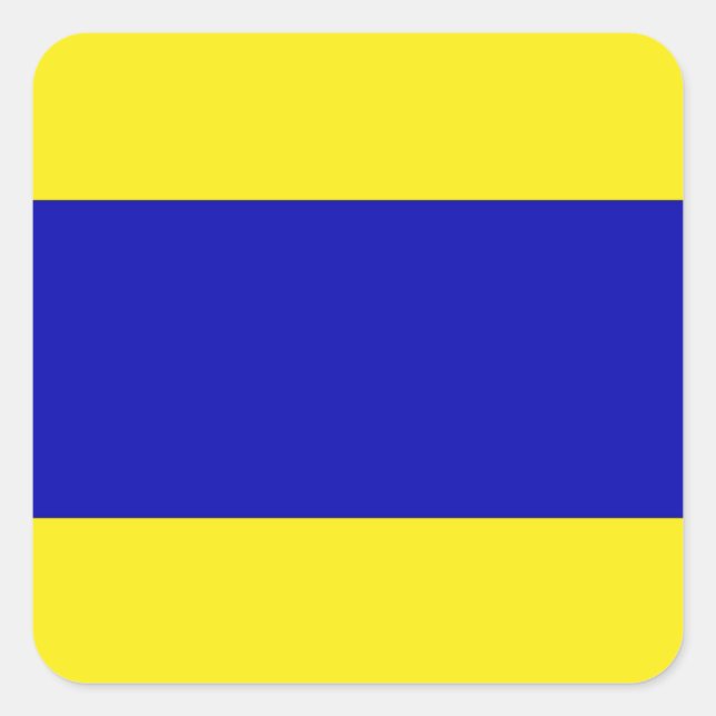 Pegatina Cuadrada Carta marítima internacional de bandera marítima n (Anverso)