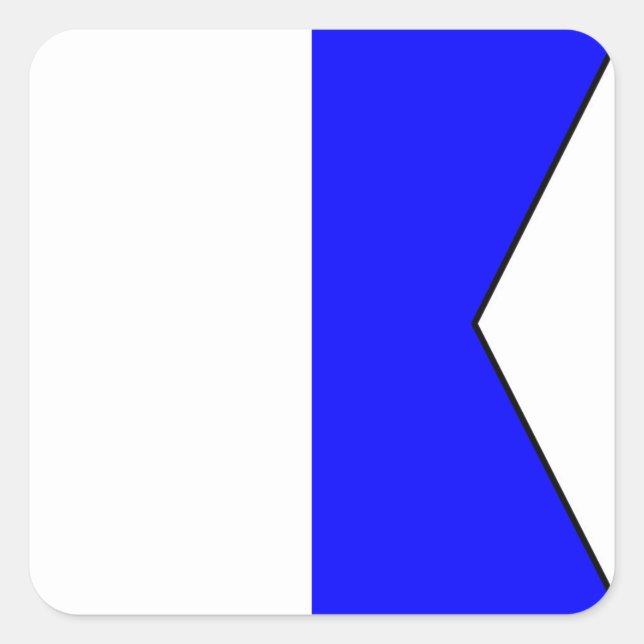 Pegatina Cuadrada Carta marítima internacional de bandera marítima n (Anverso)