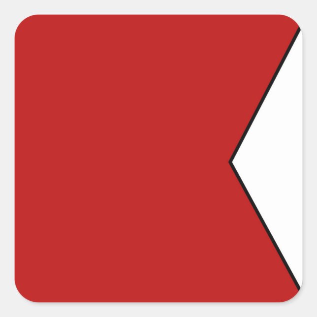 Pegatina Cuadrada Carta marítima internacional de bandera marítima n (Anverso)