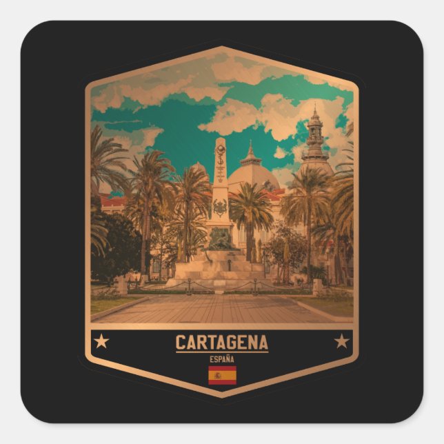 Pegatina Cuadrada Cartagena (Anverso)
