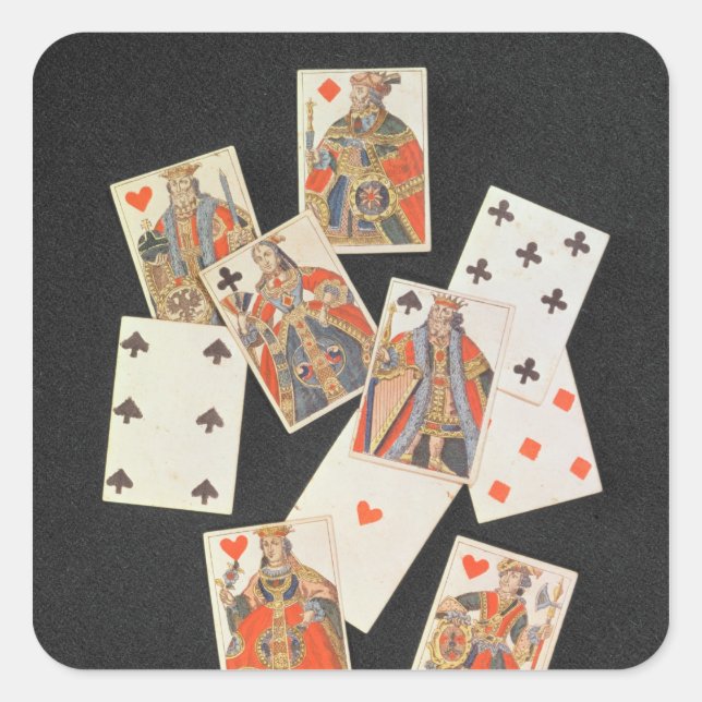 Pegatina Cuadrada Cartas de reproducción (Anverso)