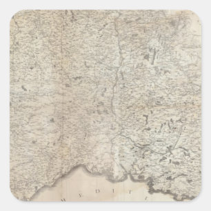 Pegatina Cuadrada Carte de la France SE