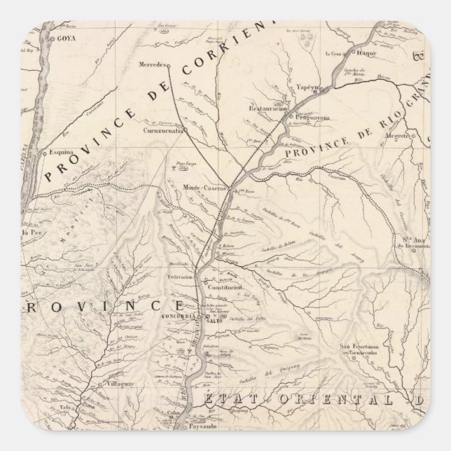 Pegatina Cuadrada Carte, Entre Ríos, Santa Fe, banda sonora (Anverso)