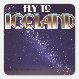 Pegatina Cuadrada cartel de lucha de Islandia