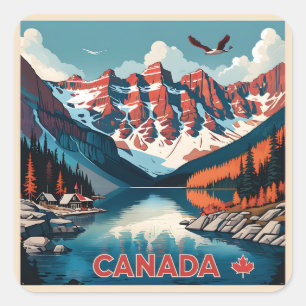 Pegatina Cuadrada Cartel de viaje de Canadá