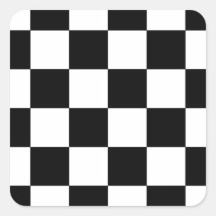 Pegatina Cuadrada Cartón de ajedrez