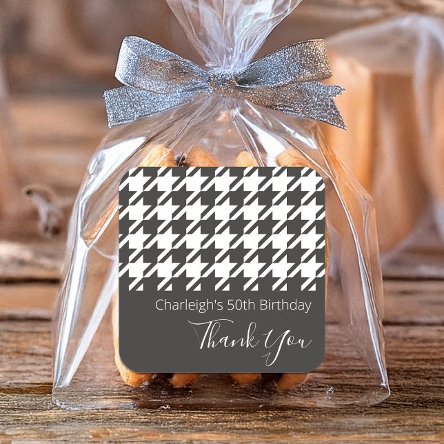 Pegatina Cuadrada Cartuela blanca y negra clásica moderna (Subido por el creador)