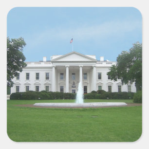 Pegatina Cuadrada Casa Blanca - fachada del norte